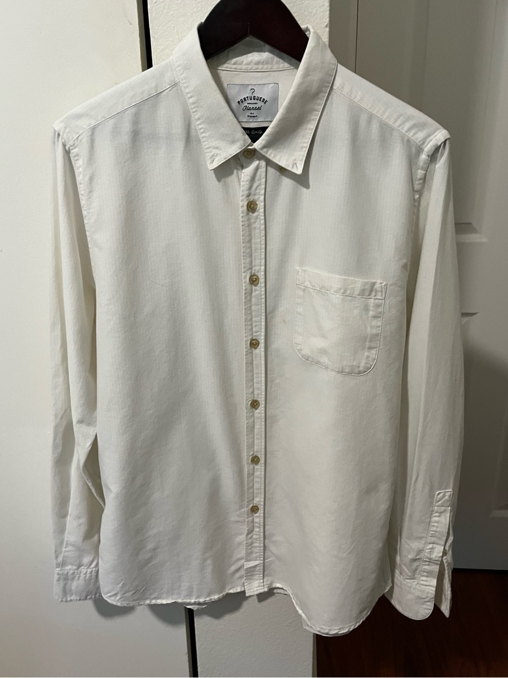 Portuguese Flannel Men's White Casual Button-Down Shirt